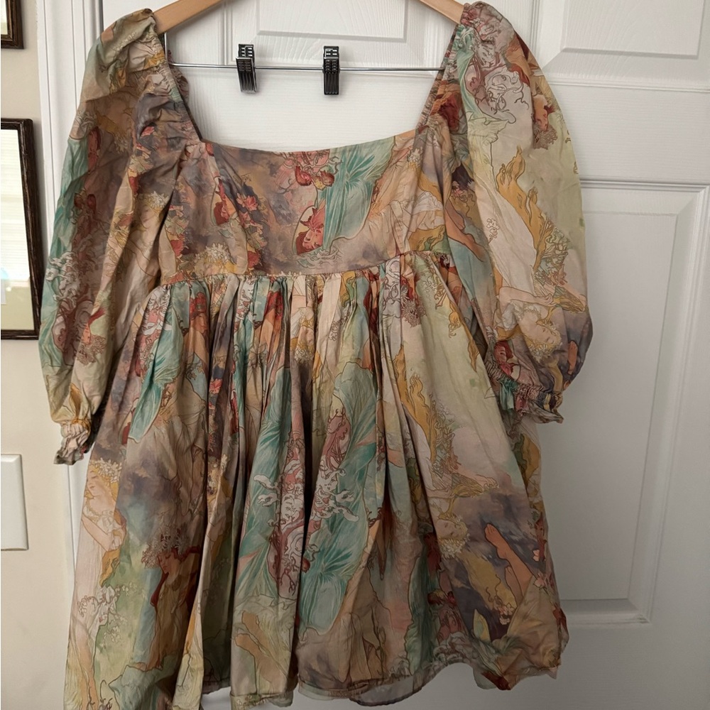 Floral Puff Sleeve Women's Top